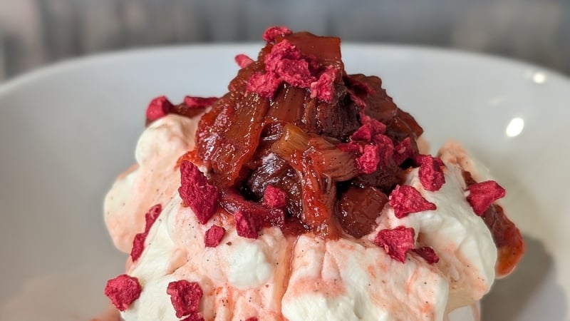 Mags' rhubarb pavlova: Today