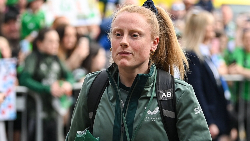 Amber Barrett arrives at Tallaght Stadium