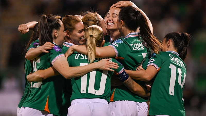 Anna Patten is mobbed after making it 2-0