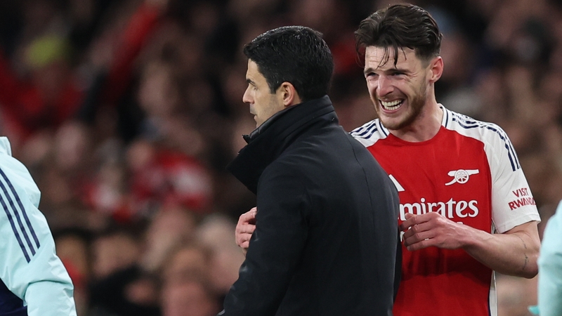 Arsenal boss Mikel Arteta and star man Declan Rice