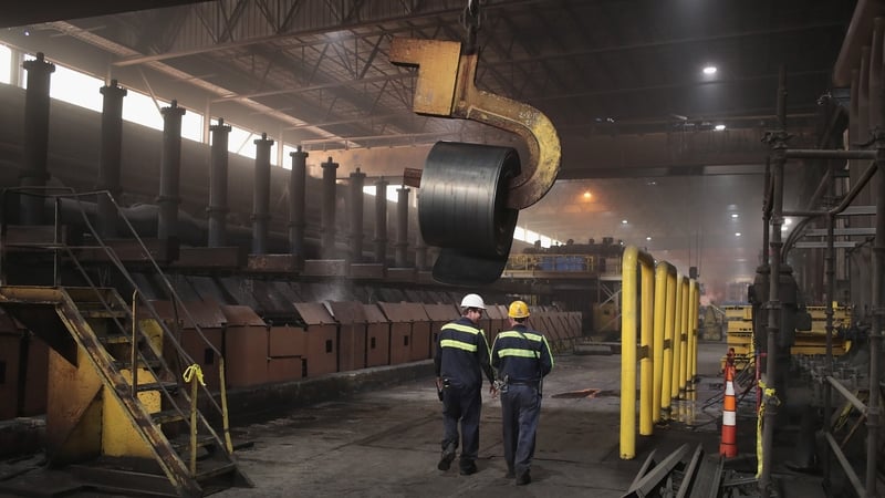 Workers at the NLMK Indiana steel mill in Portage, Indiana. Photo: Scott Olson/Getty Images