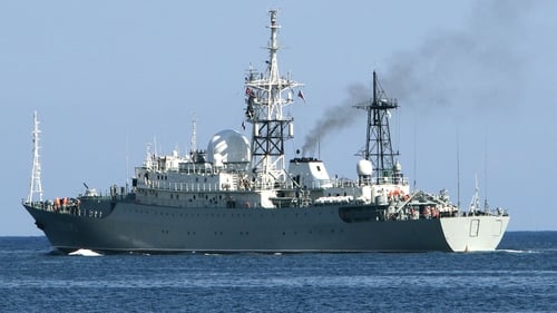 The Viktor Leonov CCB-175, a Russian Navy intelligence warship, seen previously off the coast of Havana in Cuba