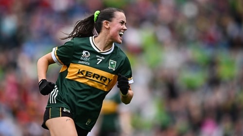 Aoife Dillane celebrates after scoring Kerry's first goal in last year's All-Ireland final