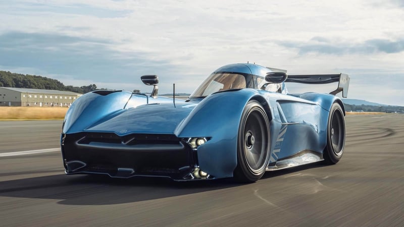 The McMurtry Spéirling PURE VP1 - The new lap time broke the 2004 record of 59.0 seconds set by The Stig, who has been portrayed by a number of drivers, while driving a Renault R24 Formula One car Photos: Press Association