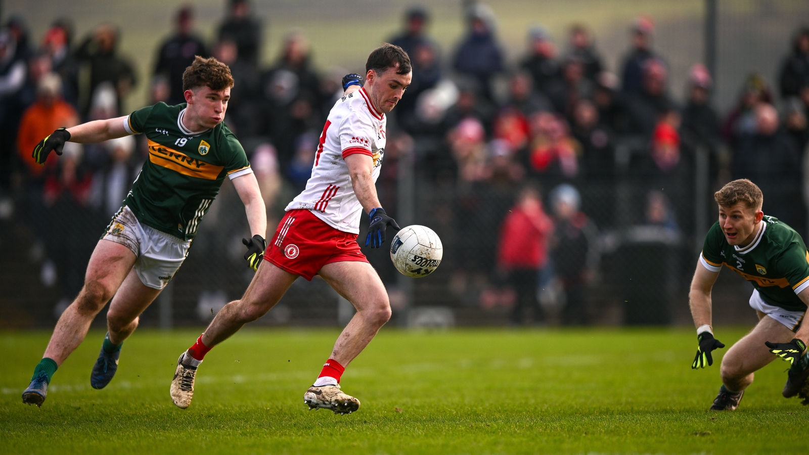 Darragh Canavan scores Tyrone's first goal against Kerry