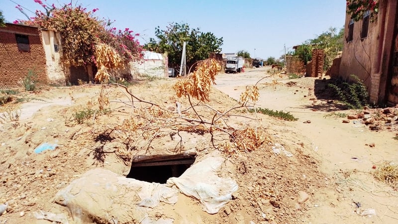 A makeshift bunker seen last month in El-Fasher in northern Darfur in Sudan