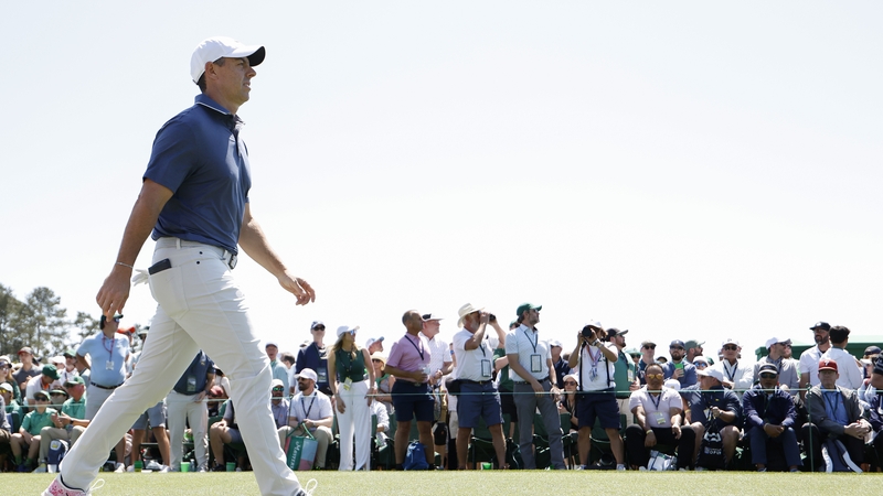 Rory McIlroy prowls the greens at the Masters