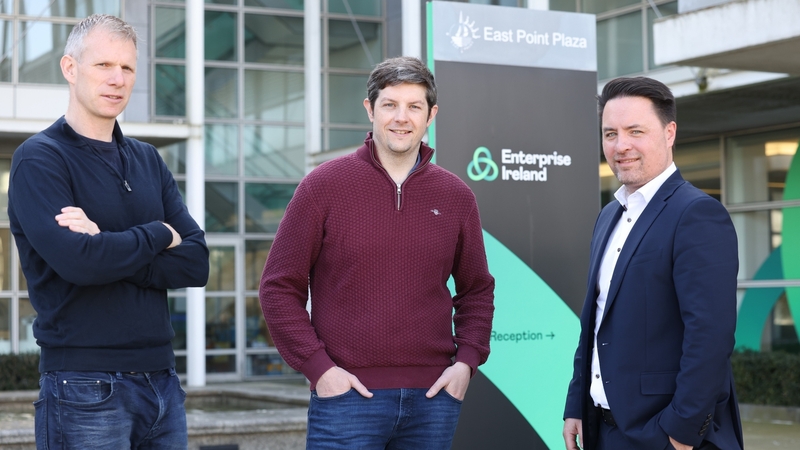 Assiduous co-founders Fergal Meegan and Barry Murphy with Conor O'Donovan, Head of Start-ups at Enterprise Ireland