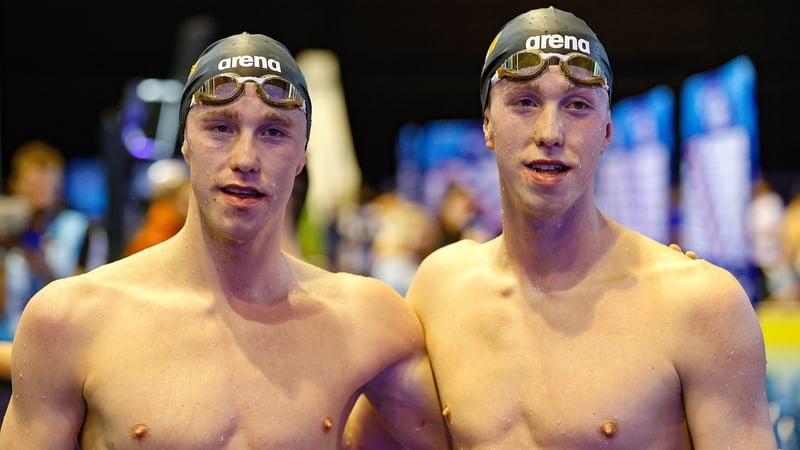 Nathan Wiffen, left, and Daniel Wiffen will compete in Wednesday's 1500m freestyle final at the Irish Open