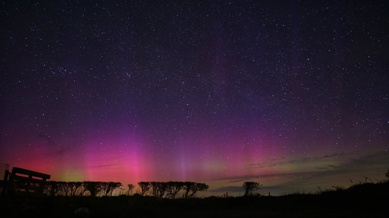 The Northern Lights on display in Co Kerry last night (Photo: Weather Alerts Ireland)