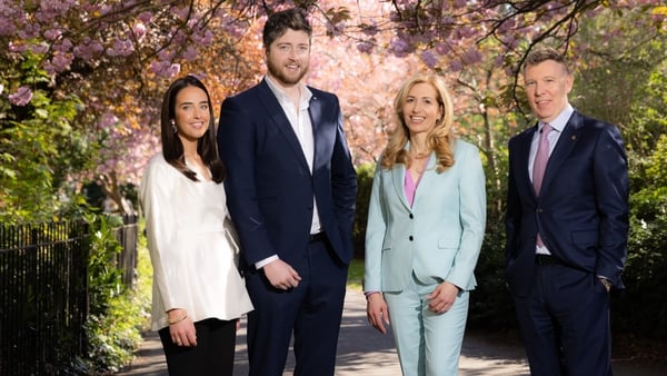 Eimear McCrann, Director, EY Entrepreneur of the Year, Gareth Sheridan of Nutriband, Laura Dowling of fabÜ and Roger Wallace, Partner Lead, EY Entrepreneur of the Year