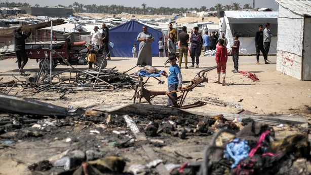 Damage to tents in Khan Younis this morning