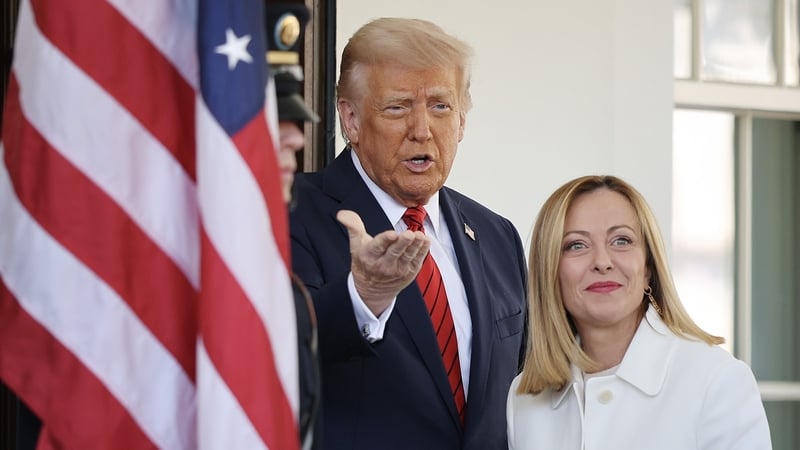 Donald Trump was meeting with Italian Prime Minister Giorgia Meloni at the White House today