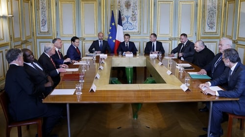 European, Ukrainian and US officials at the Élysée Palace in Paris for talks