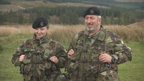 (L-R) Airwoman Ruth Byrne and her father, Flight Sergeant Luke Byrne, are deploying to Lebanon