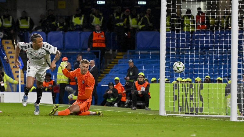 Steve Kapuadi scores Legia Warsaw's winner on the night