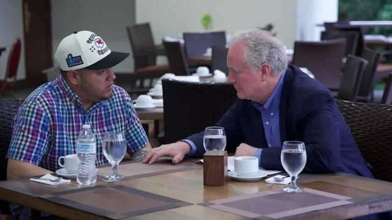 Senator Chris Van Hollen with Kilmar Abrego Garcia in El Salvador (Pic: Senator Chris Van Hollen via X)