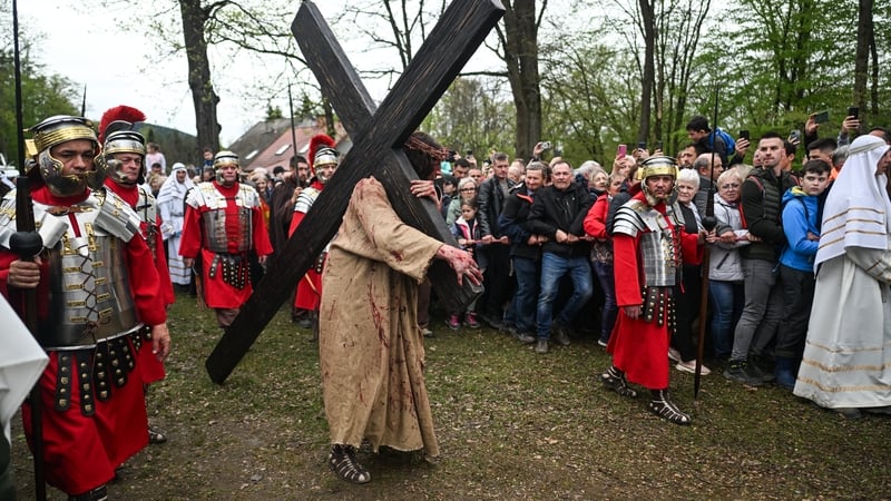A reenactment of the Way of the Cross in Kalwaria Zebrzydowska, Poland