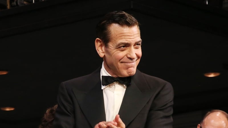 George Clooney during the opening night curtain call of Good Night and Good Luck on Broadway at The Winter Garden Theatre in New York City. Photo credit: Bruce Glikas/FilmMagic