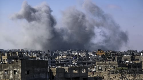 Smoke rises following an Israeli attack on Gaza