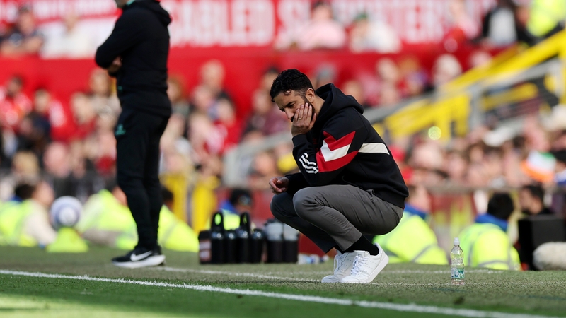 Ruben Amorim looks dejected during the Wolves defeat