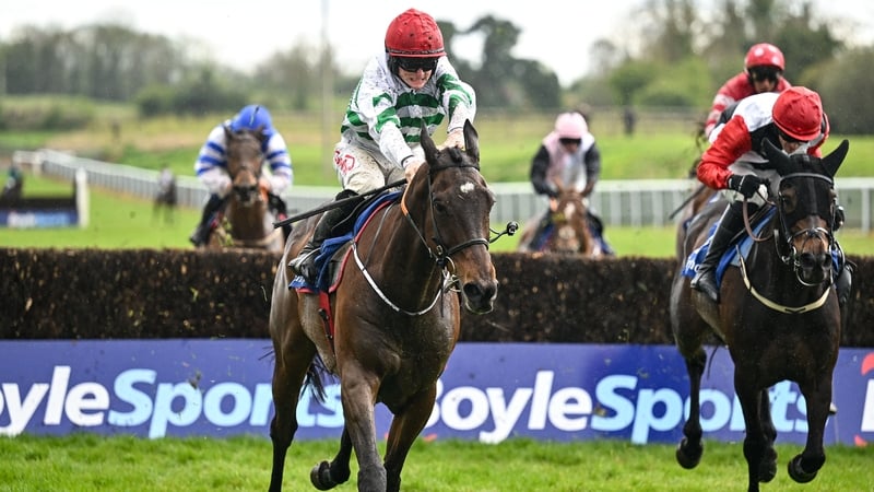 Found A Fifty draws clear of Saint Sam in the closing stages of the Jack McInerney Memorial Fairyhouse Chase