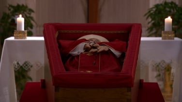 Video released of Pope Francis open in coffin