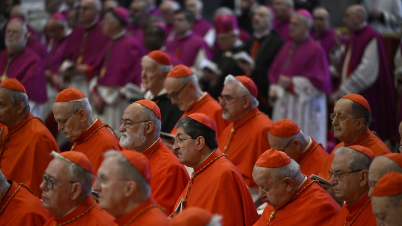 Cardinals gathered in St Peter's Basilica as Pope Francis lies in state ahead of his funeral