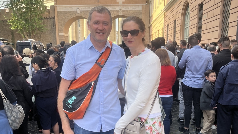 Darragh and Bernadette Mac Ciaráin said it is important for people of faith to pay their respects to the late pontiff