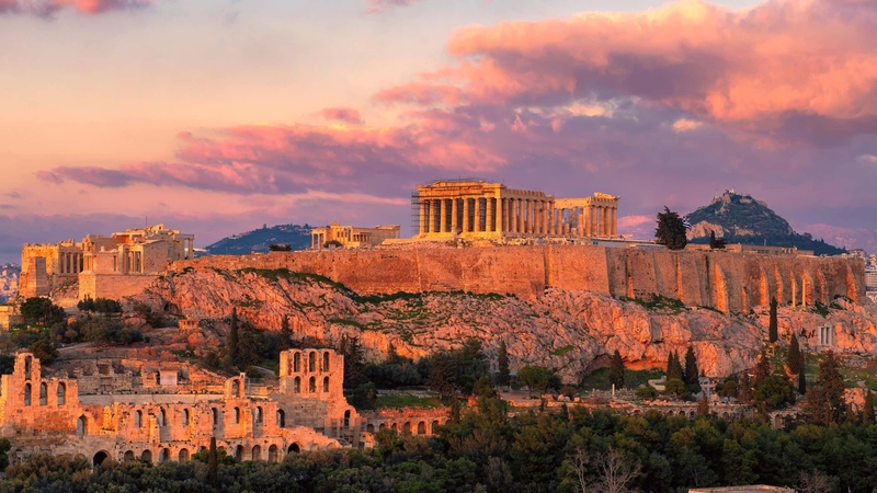 The Acropolis at sunset, with the Parthenon Temple (Alamy/PA)