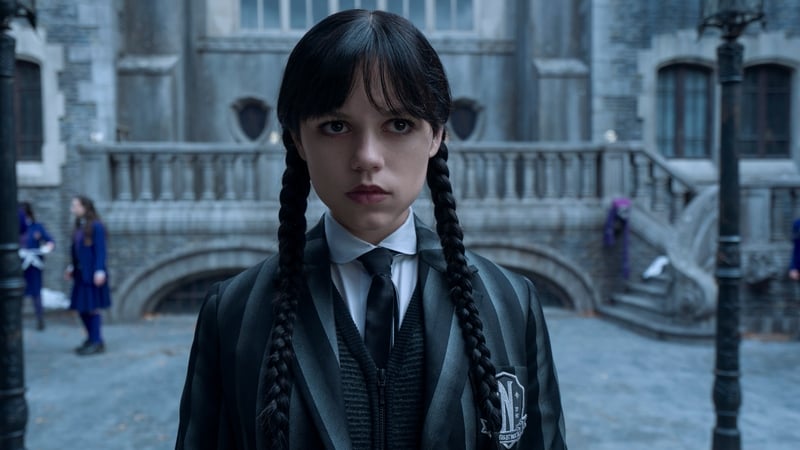 Jenna Ortega pictured in the new season of Wednesday, which is o Netflix from 6 August
