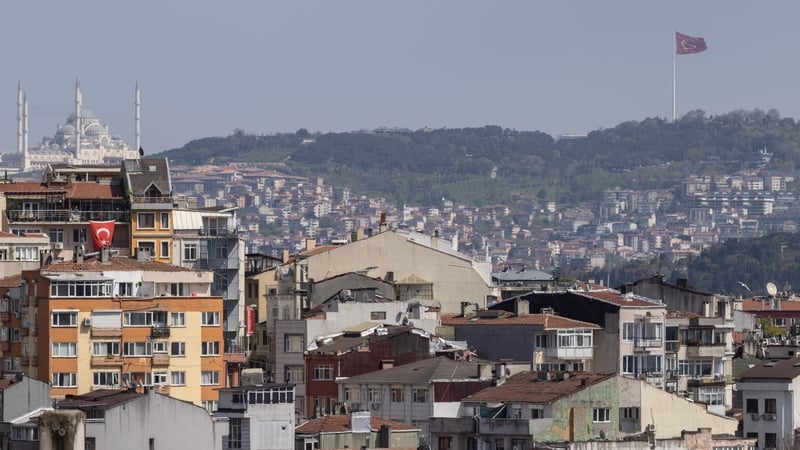 Camlica Mosque and residential buildings in the Besiktas neighbourhood after a 6.2 magnitude earthquake hit Istanbul