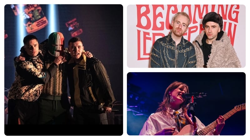 The soundtrack to the film Kneecap (left), Fontaines DC (top right), and Orla Gartland (bottom right) are among the nominees for this year's Ivor Novello Awards, which will be held in London on 22 May