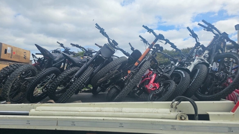 Gardaí seized 39 e-bikes, 15 helmets and nine batteries during the operation