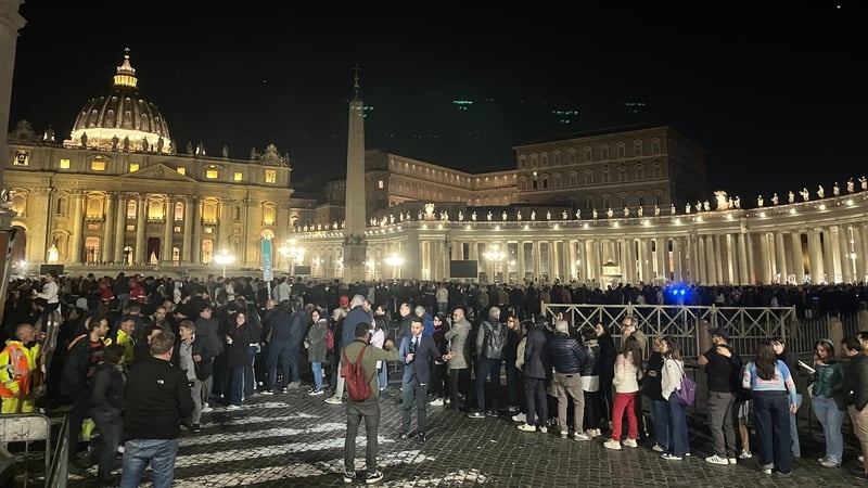 Around 20,000 people viewed the Pope's remains inside St Peter's Basilica yesterday