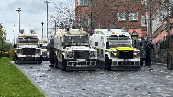 Police on patrol in the Bogside on Easter Monday