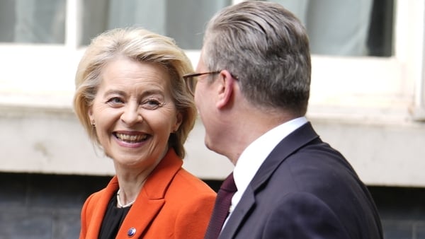 Prime Minister Keir Starmer welcomes European Commission President Ursula von der Leyen to Downing Street today