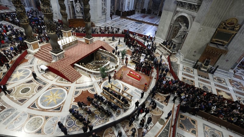 Queuing times to pay respects to the Pope reached three hours by yesterday afternoon