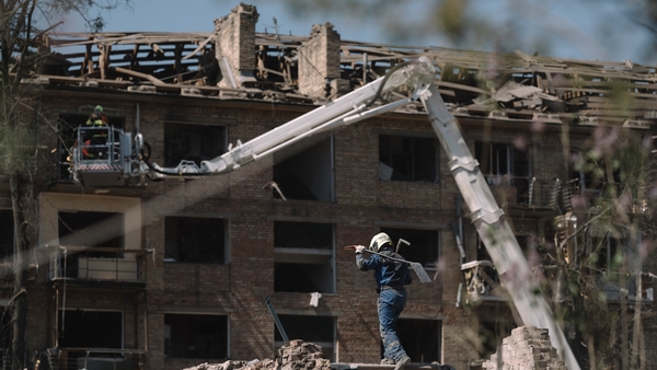 One of the attacks was on an apartment building in Kyiv