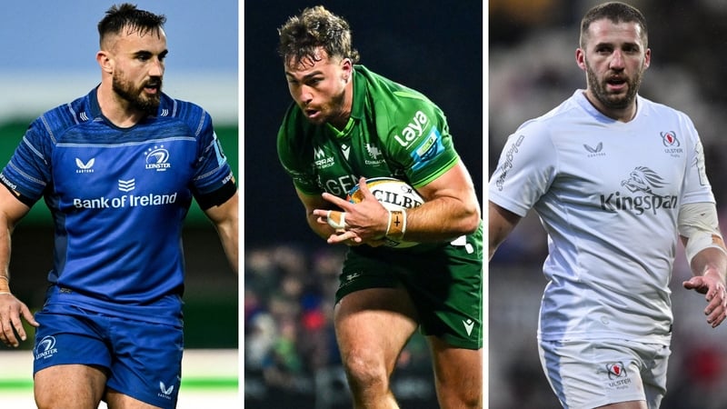 Leinster's Rónan Kelleher, Connacht's Shayne Bolton and Ulster's Stuart McCloskey