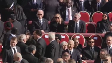 Former US president, Joe Biden, arrives at Pope Francis's funeral
