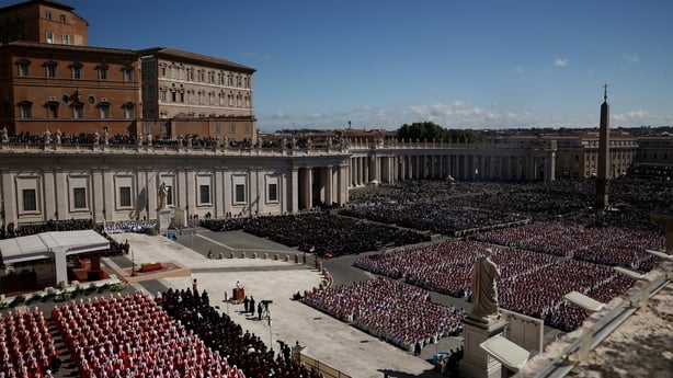 A general view during the funeral of Pope Francis in St. Peter's Square 