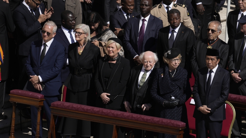 President Michael D Higgins was among world leaders attending the funeral