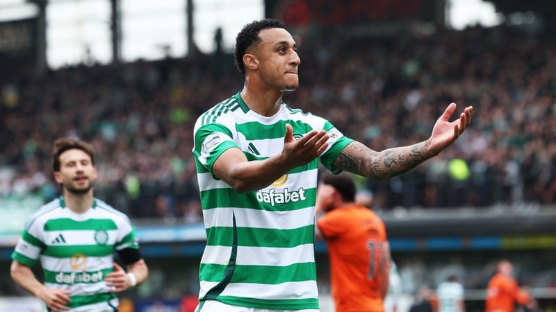 Adam Idah struck twice for Celtic in a 5-0 win to seal title