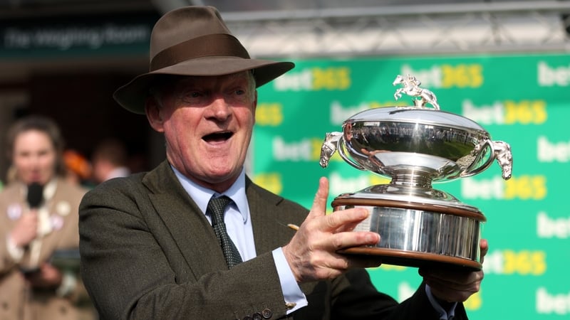 Willie Mullins celebrates at sunny Sandown