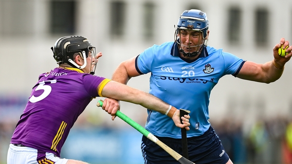 John Hetherton of Dublin in action against Cian Molloy of Wexford