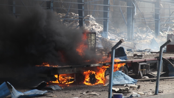 State media said the "massive explosion" at the country's largest commercial port has intensified and could spread