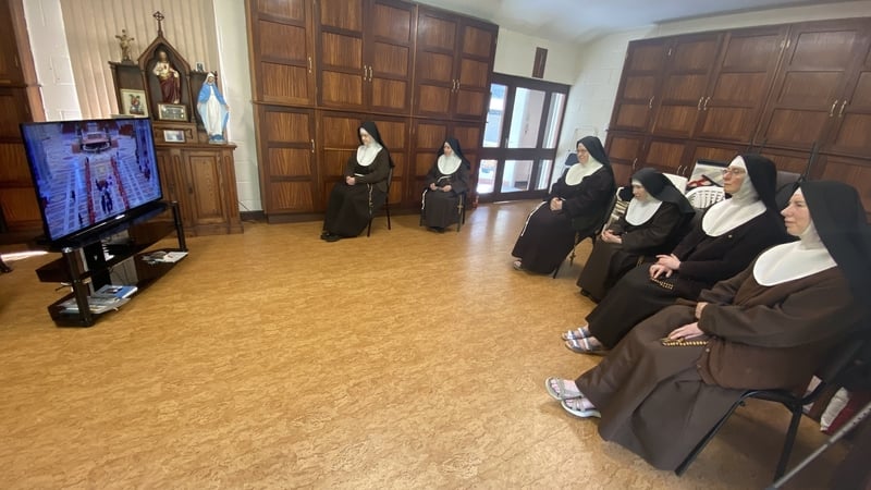 The Poor Clare sisters watched the funeral of Pope Francis on television
