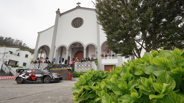 Kalle Rovanpera and his co-driver Jonne Halttunen during the SS10 special Moya-Galdar of the Rally Islas Canarias