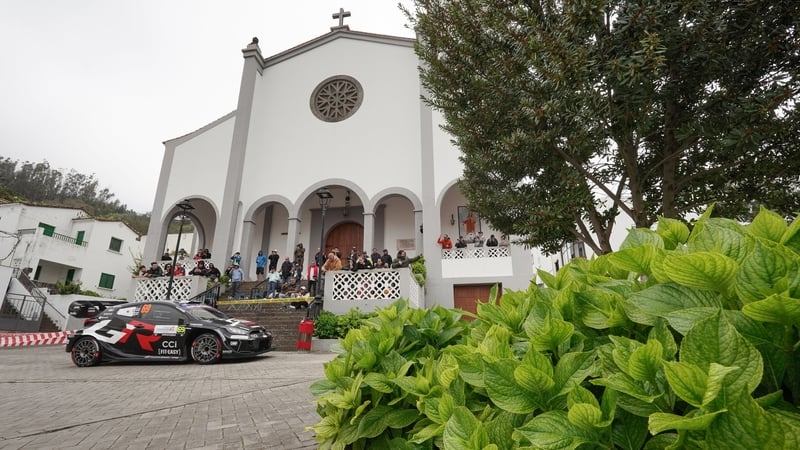 Kalle Rovanpera and his co-driver Jonne Halttunen during the SS10 special Moya-Galdar of the Rally Islas Canarias